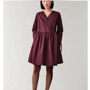 COS Burgundy Wrap Dress